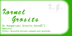 kornel grosits business card